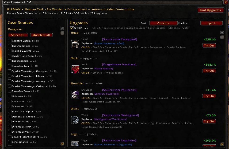 All instances and raids in Sod