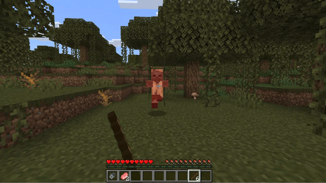 Throwing a stick at a husk,