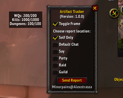 Artifact Tracker Interface