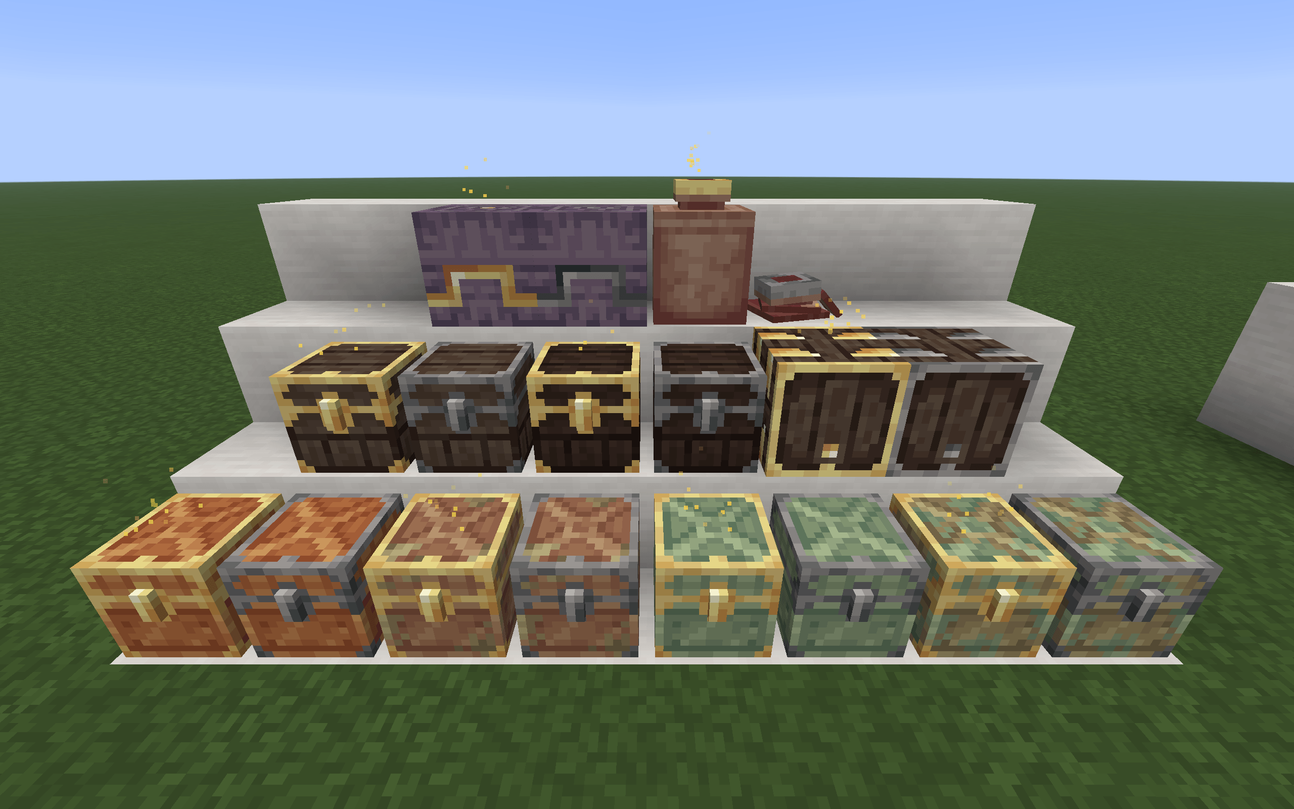 Copper Chests only included in 1.1.1 (MC26.1–26.2). No Villagers were harmed in the making of this showcase.