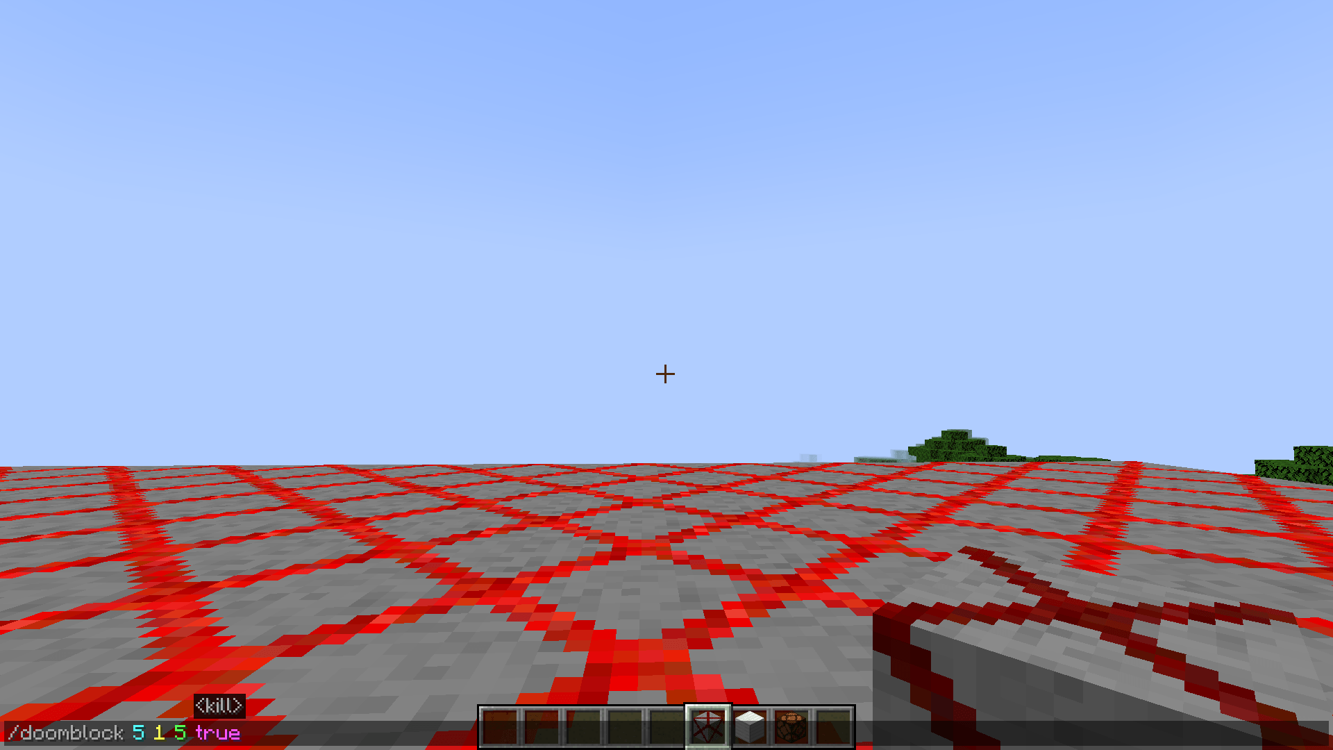 Thumbnail Check out the new radius system in action! The red grid lines show the exact area affected by the /doomblock command. Now you can set different values for each axis to shape the effect however you like: X (Width): Left and right spread. Y (Height): Up a