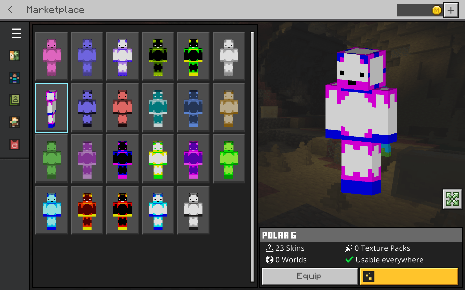 Colourful polar bear skin pack — screenshot 2
