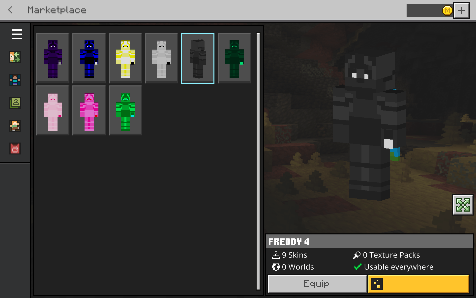 Freddy Fazbear skin pack — screenshot 1
