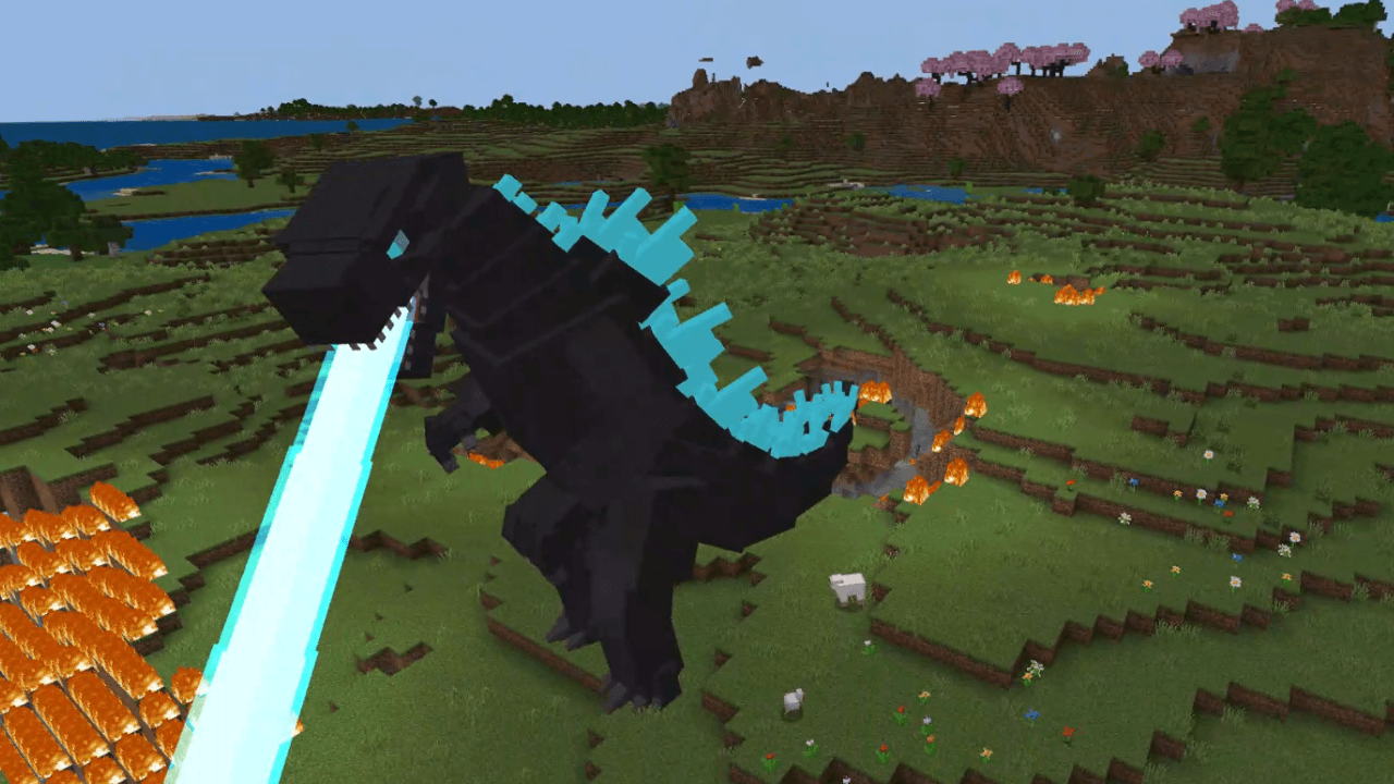 Godzilla firing his Atomic Breath,