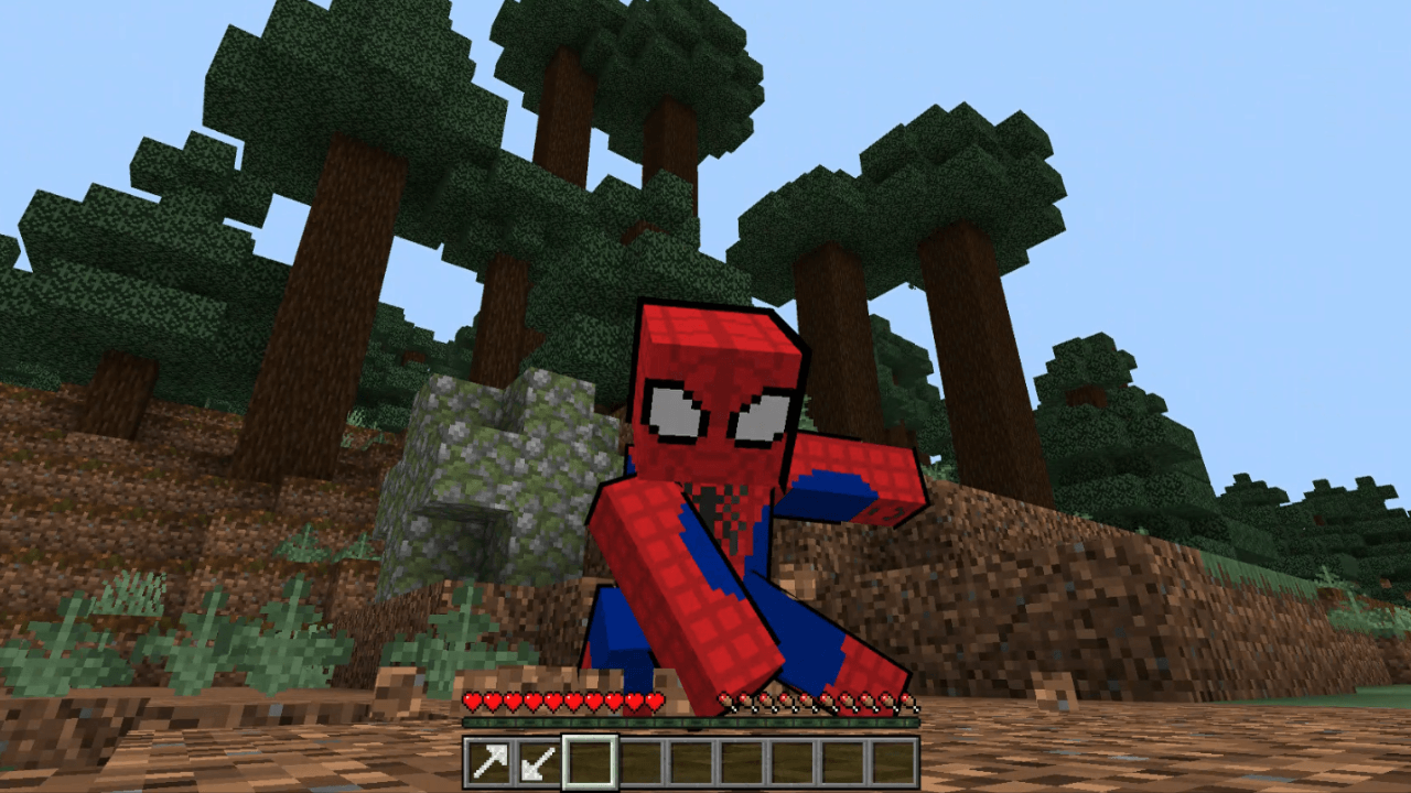 Superhero “landing” (really just the sneak animation),