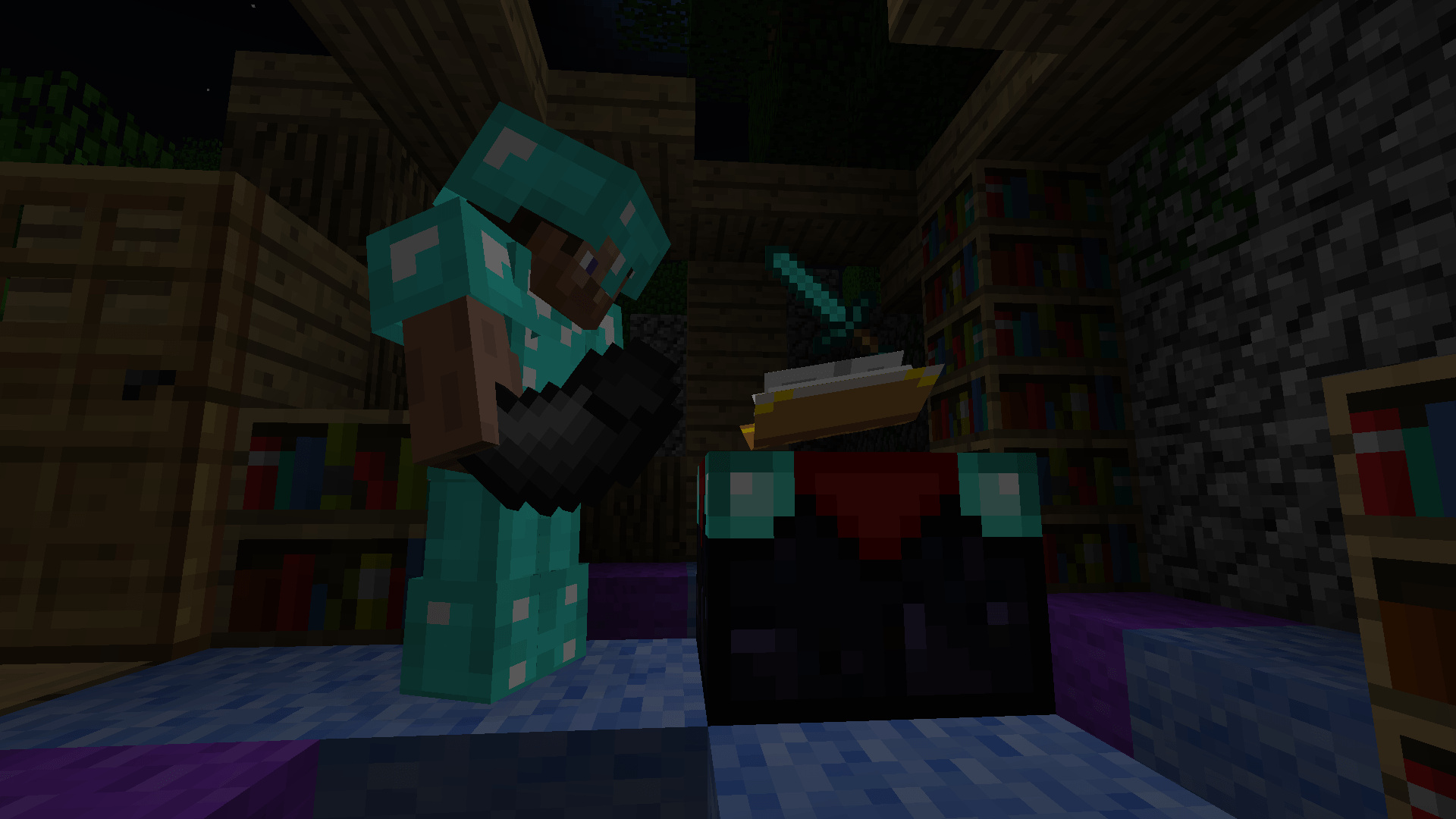 Thumbnail A random player in a abandoned base's enchanting room.