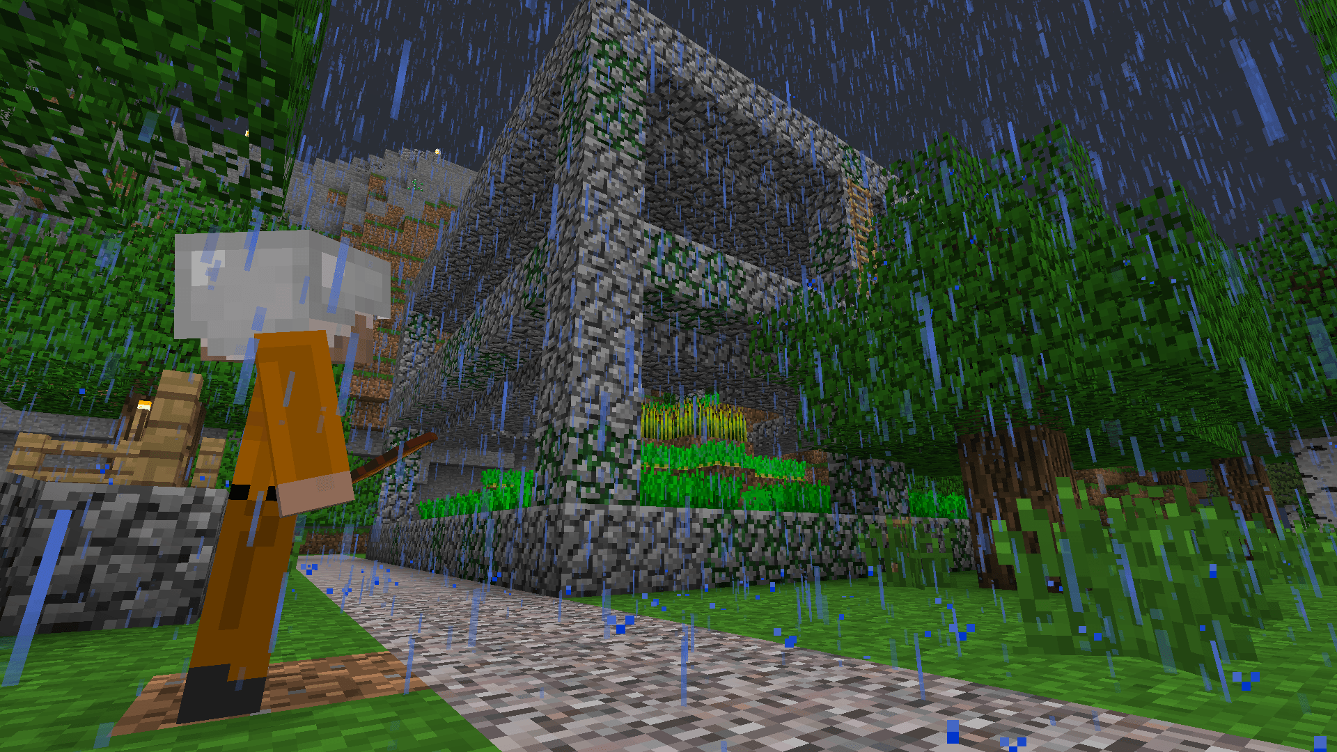 Thumbnail Another player examining another abandoned base's fallen appearance.