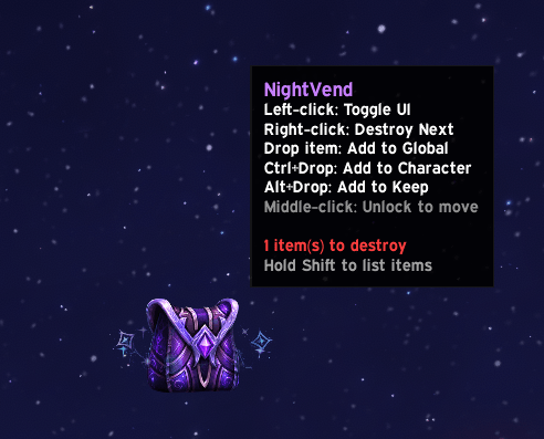 NightVend Bag Button
