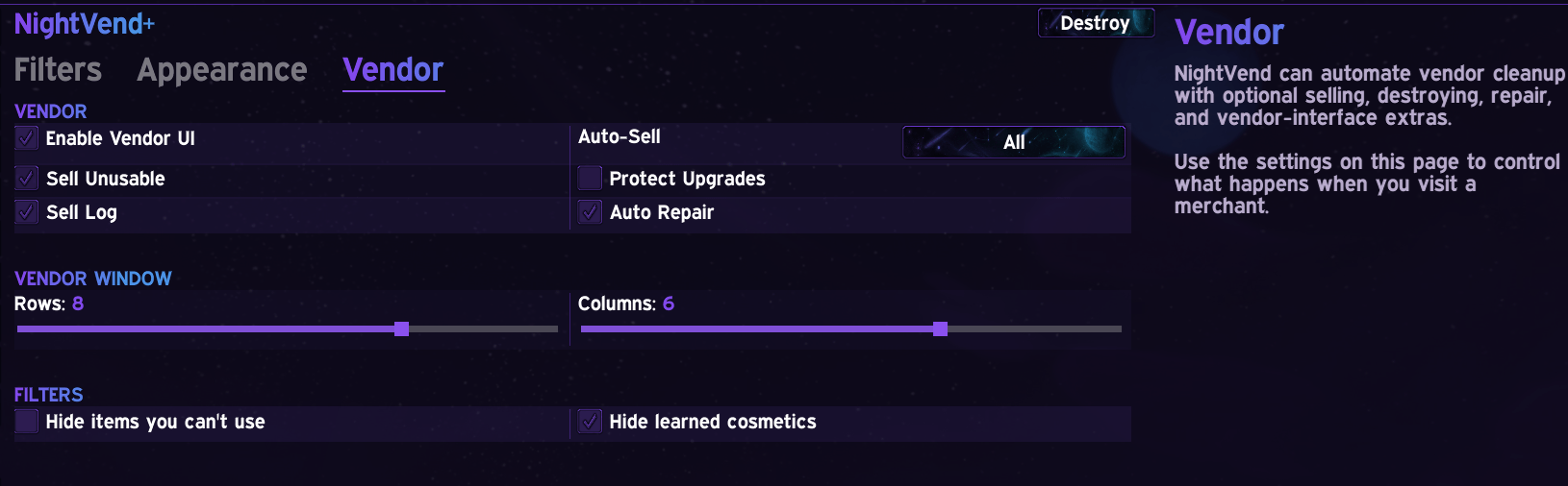 NightVend+Exquisite Vendor Page