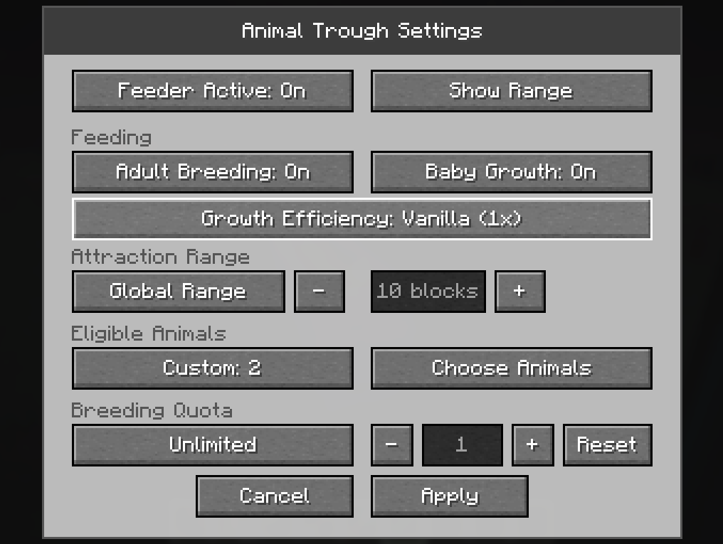 Each feeder uses it's own settings, so you don't have to worry about one feeder dictating all of the others behaviors