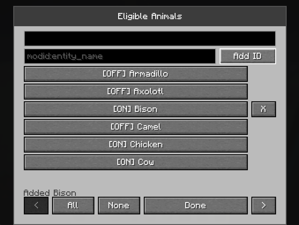Add IDs of other breedable entities from mods that bring in new animals!