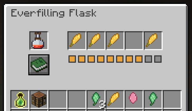 Flask inventory with some infusions attached to the flask.png