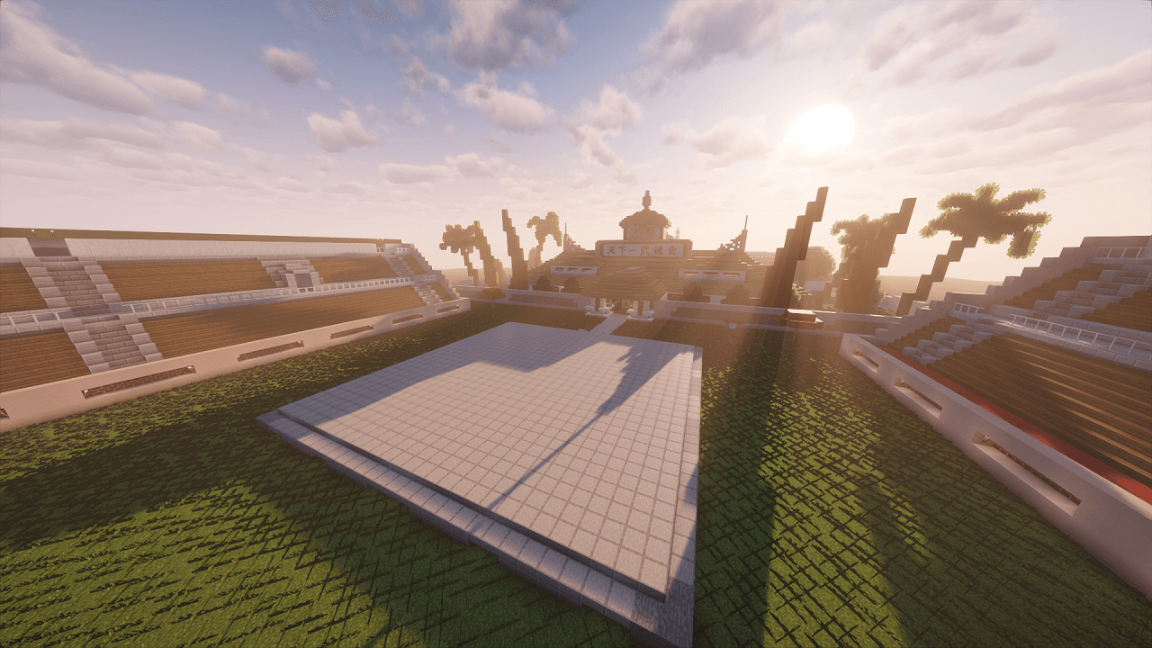 Thumbnail Look from above of the Main Arena and the Temple front.