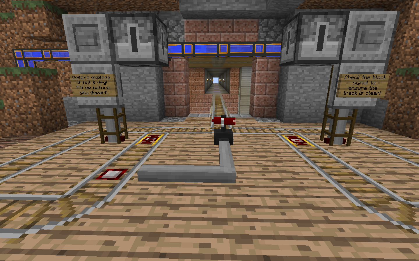 A train station showcasing some elements of Project Red and Railcraft.