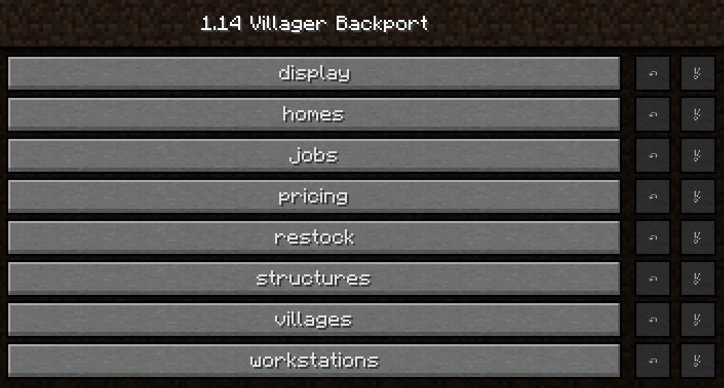 The config screen