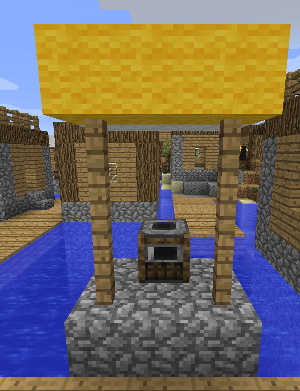 A market stall in a generated village
