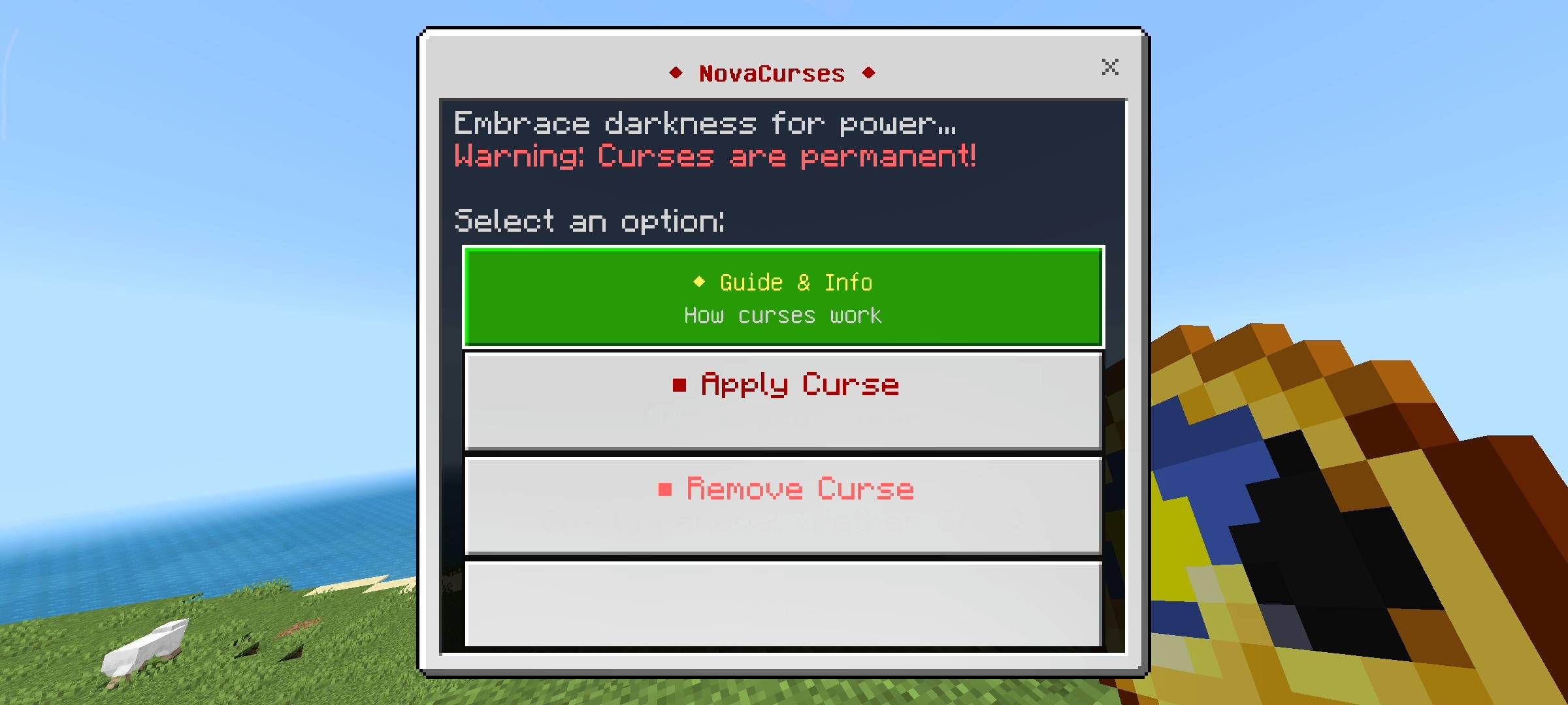 NovaCurses - Risk vs Reward Cursed Enchantments — screenshot 2