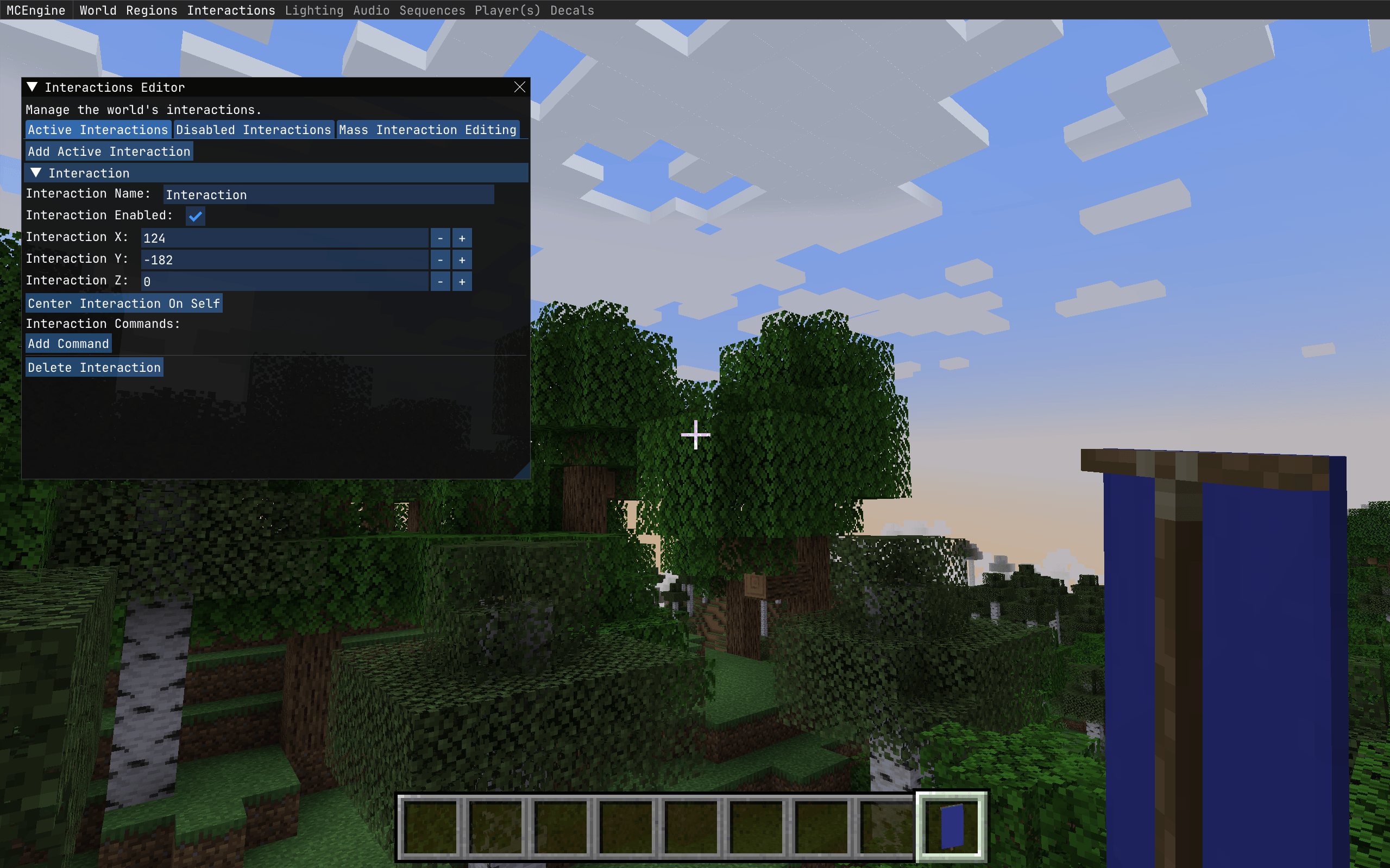 Interactions Editor Interface