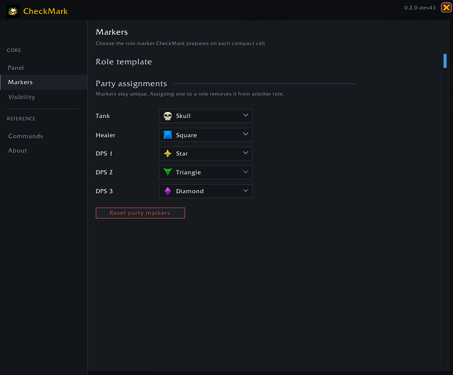 Settings->Markers