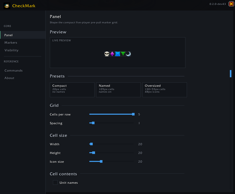 Settings->Panel