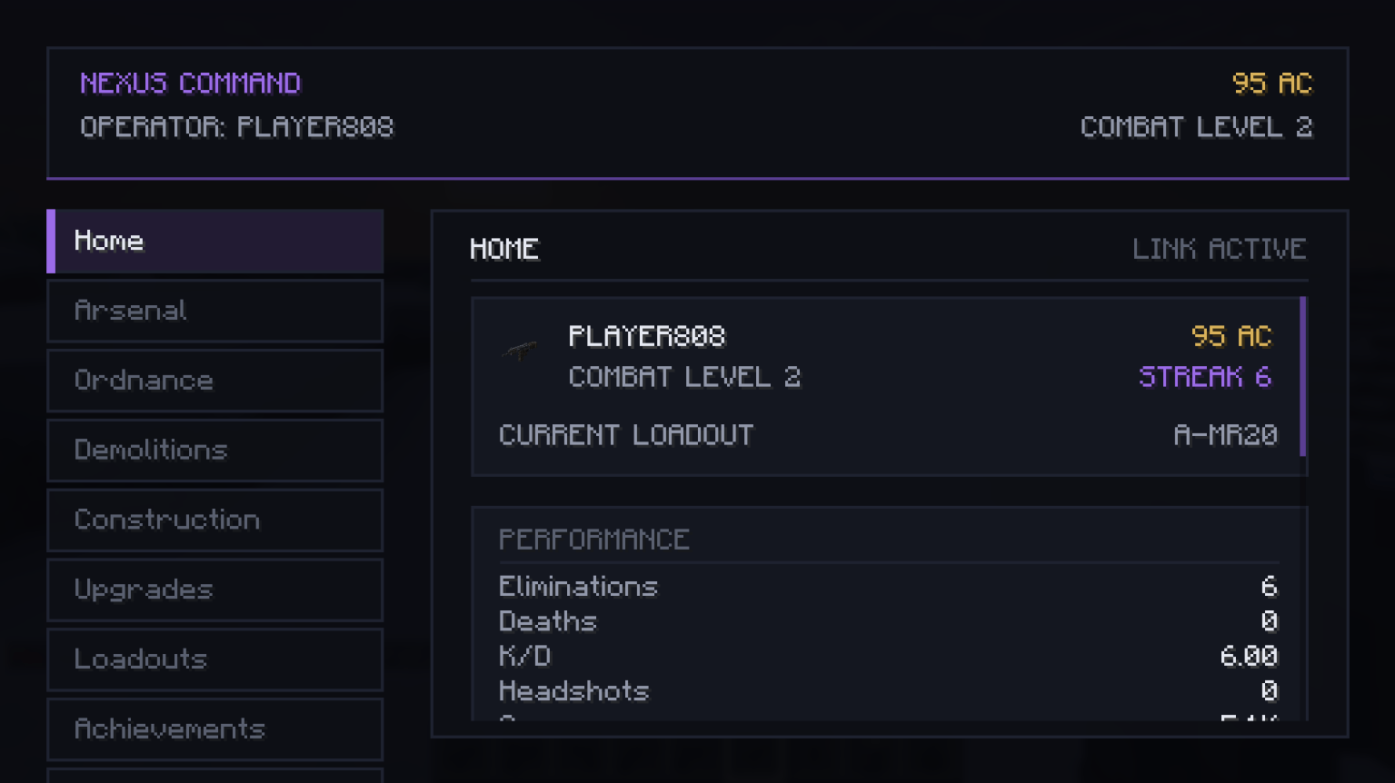 Thumbnail Aeon Arsenal’s integrated NEXUS terminal, bringing progression, contracts, operator systems, and tactical controls together in one military-inspired interface.