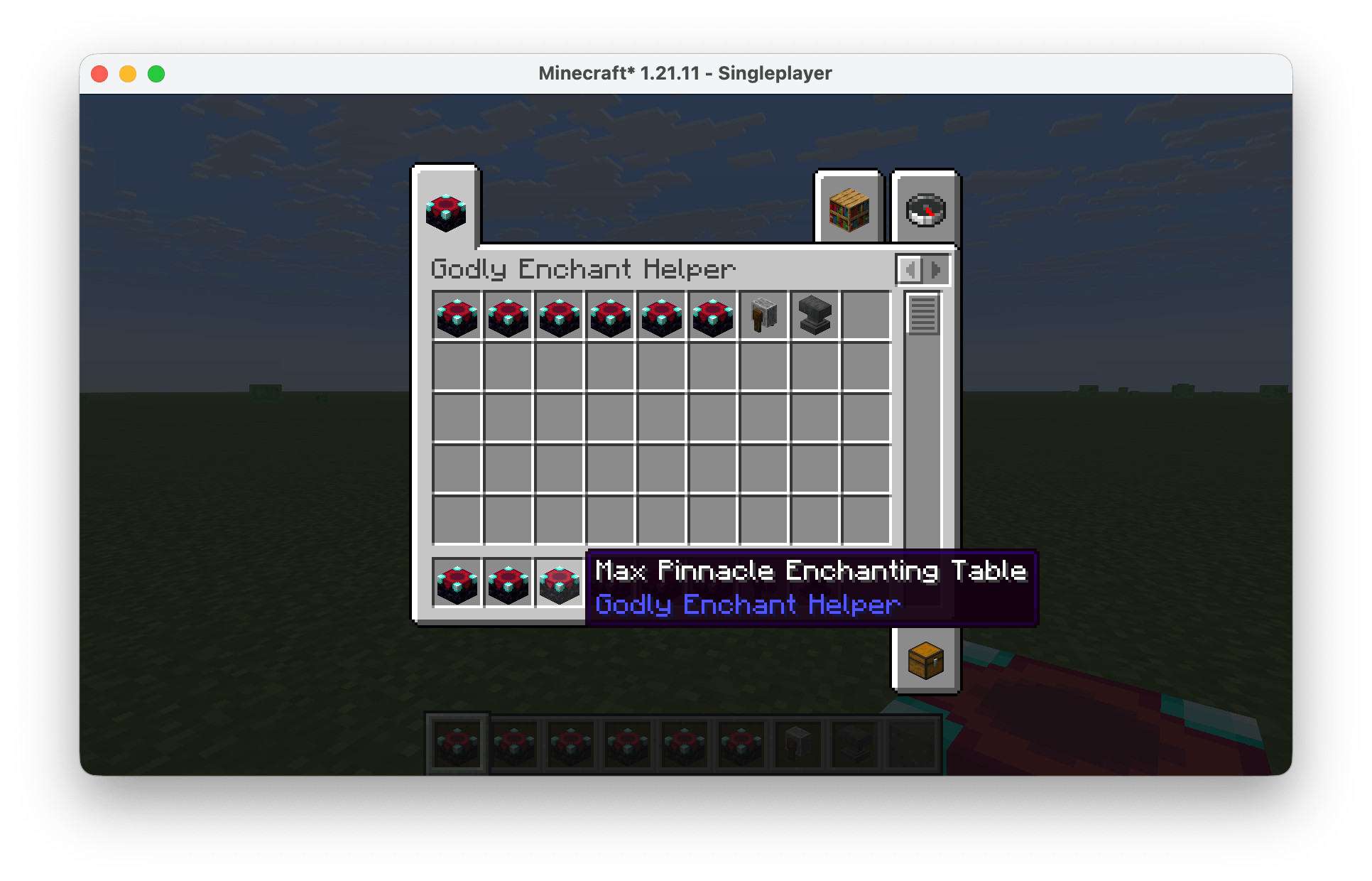 Applies a complete set of compatible enchantments to equipment in a single process at Level 255.