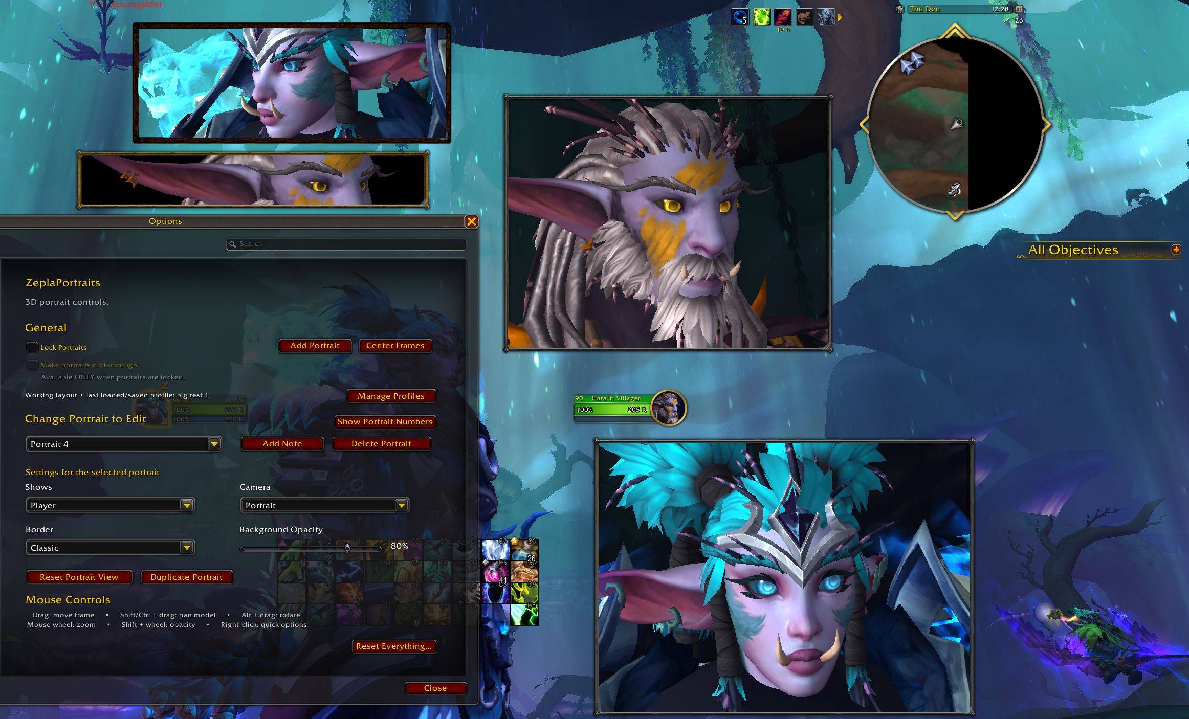 New in-game settings UI in /zp for creating & customizing your portraits! Add multiple portraits, adjust each one independently, and save your favorite layouts as profiles.