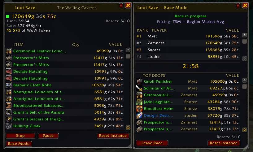 Main window (left) - Race Mode window (right) - studen (bottom) ;)