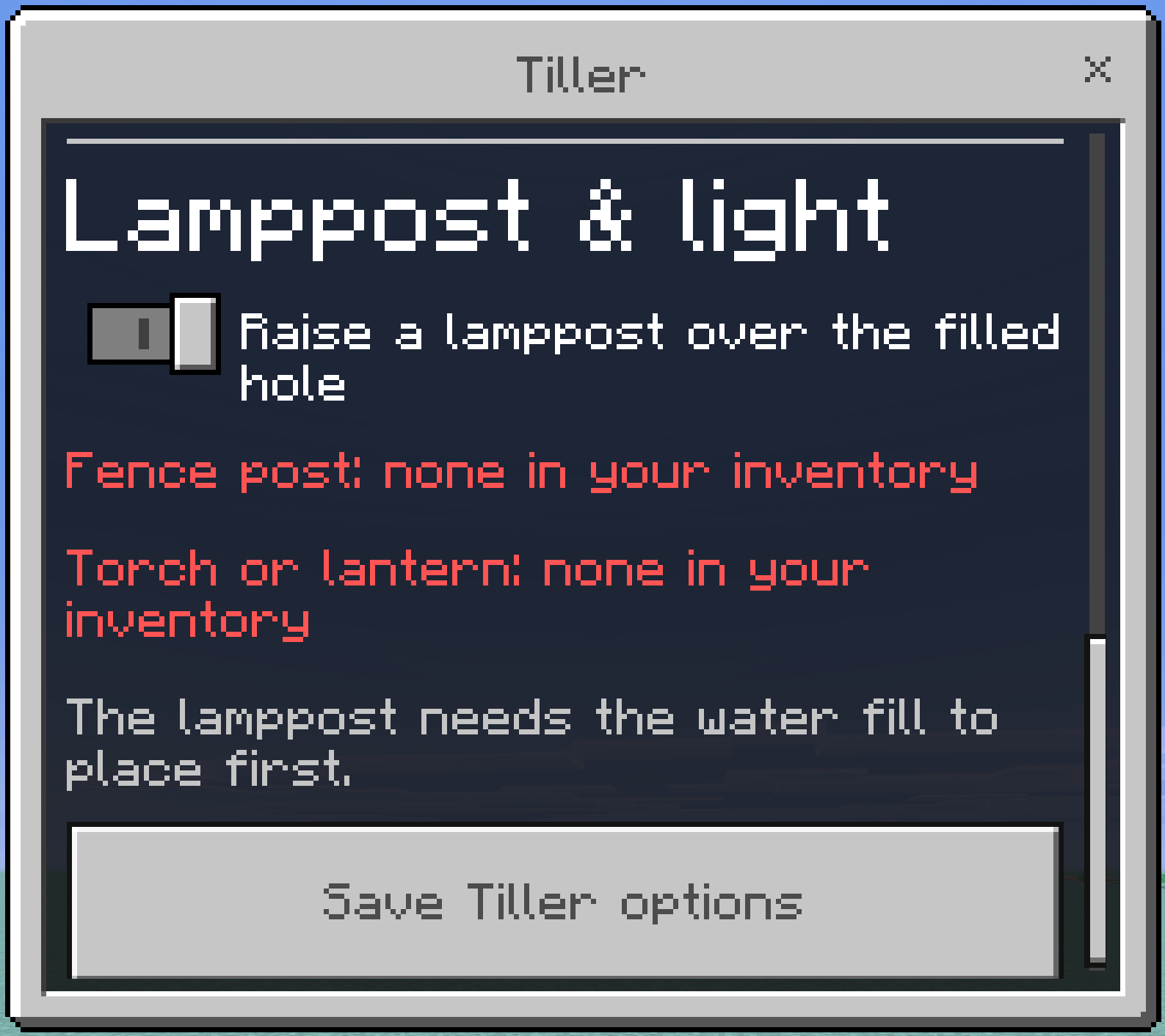 Post and Light Menu