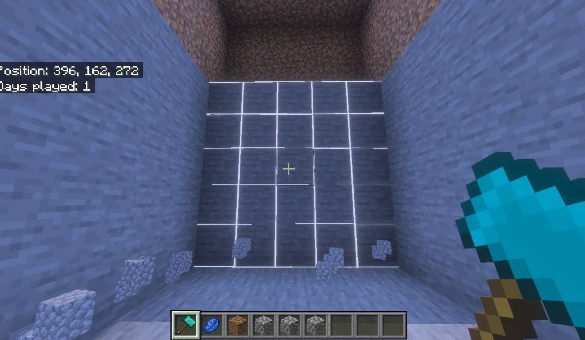 Hammer Mining A stone face in a tunnel
