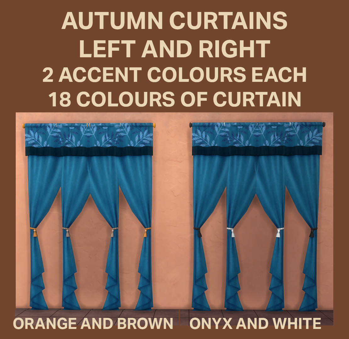 Thumbnail accent colours - curtain rods and ties