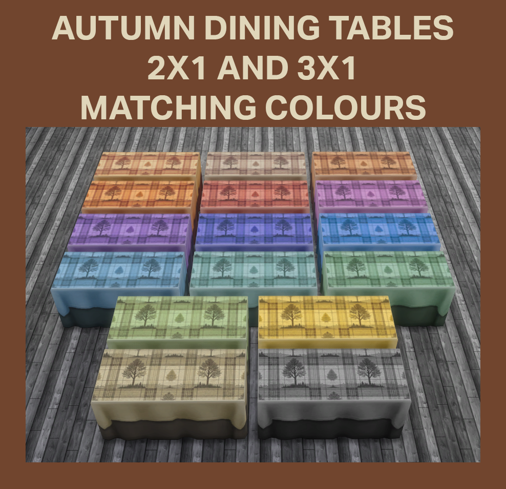 Thumbnail colours apply to both 2x1 and 3x1 sizes