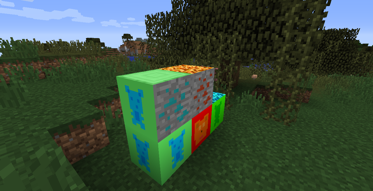 gummy bear blocks and slime ore