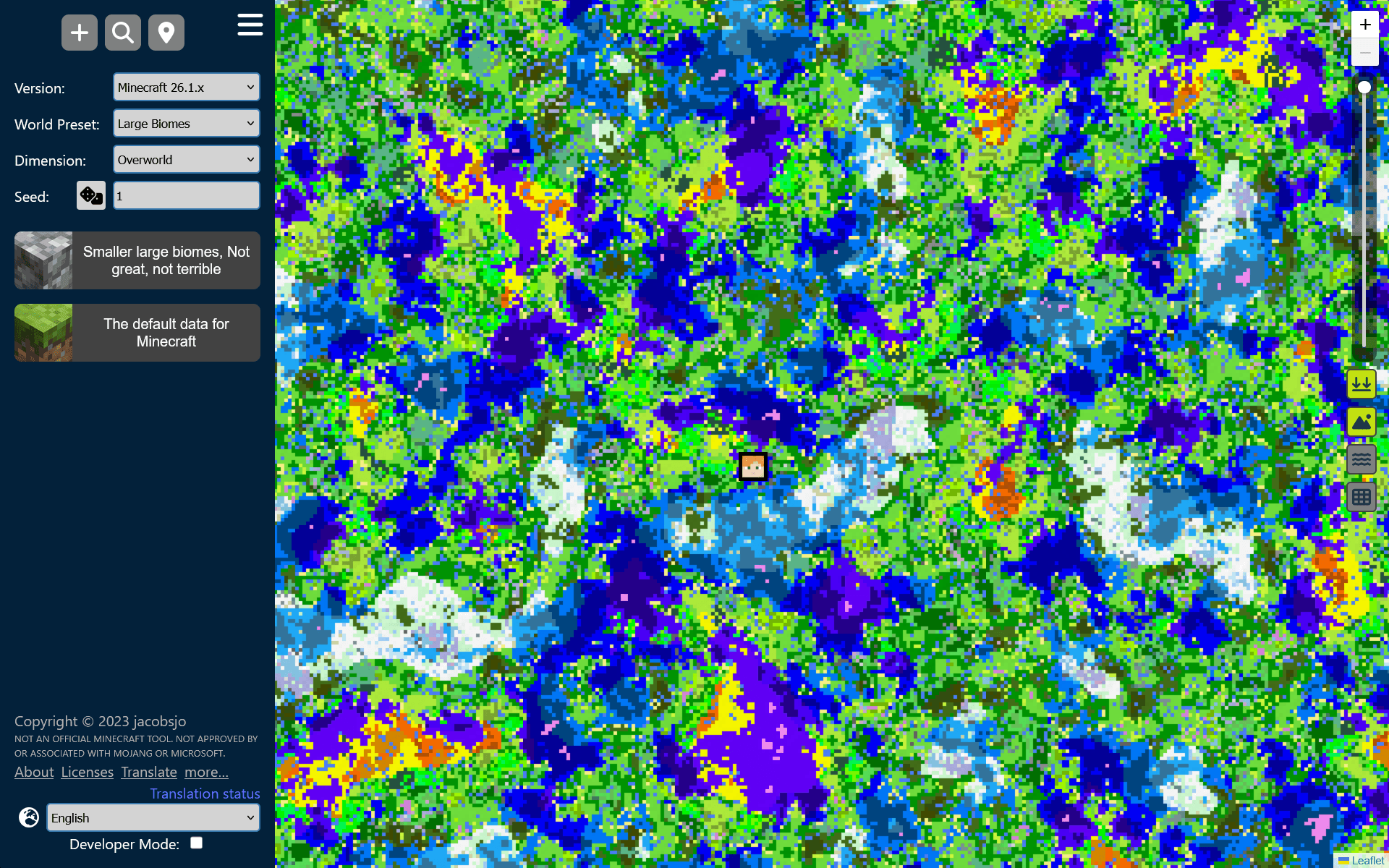 map with the datapack enabled