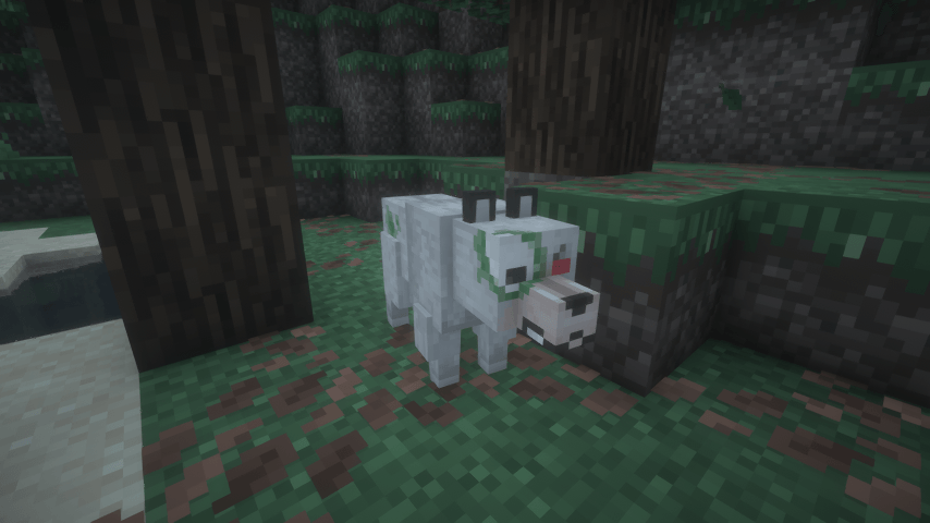 Zombie wolf screenshot. Captured with 'BSL' Shader by CaptTatsu and the SSL's Soft Texture resource pack by sunshinelay_02. Based on version 1.0.0.