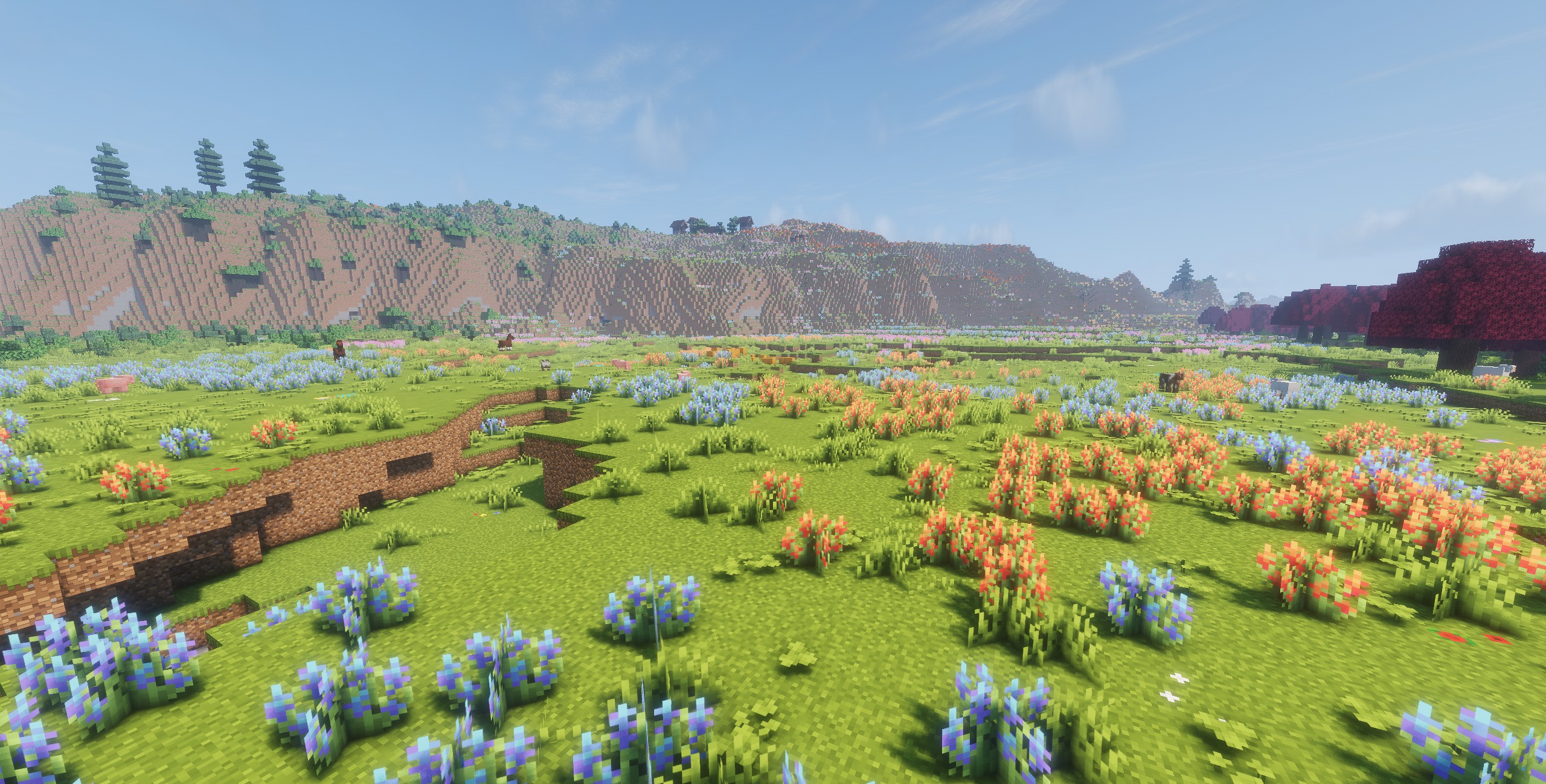 Seasonal terrain rendered through Voxy