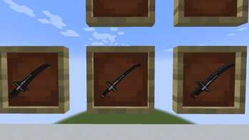Thumbnail EN: Low-fire friendly dark Iron and Gold Sword textures.TR: Görüşü kapatmayan minimalist siyah Demir ve Altın kılıç dokuları.