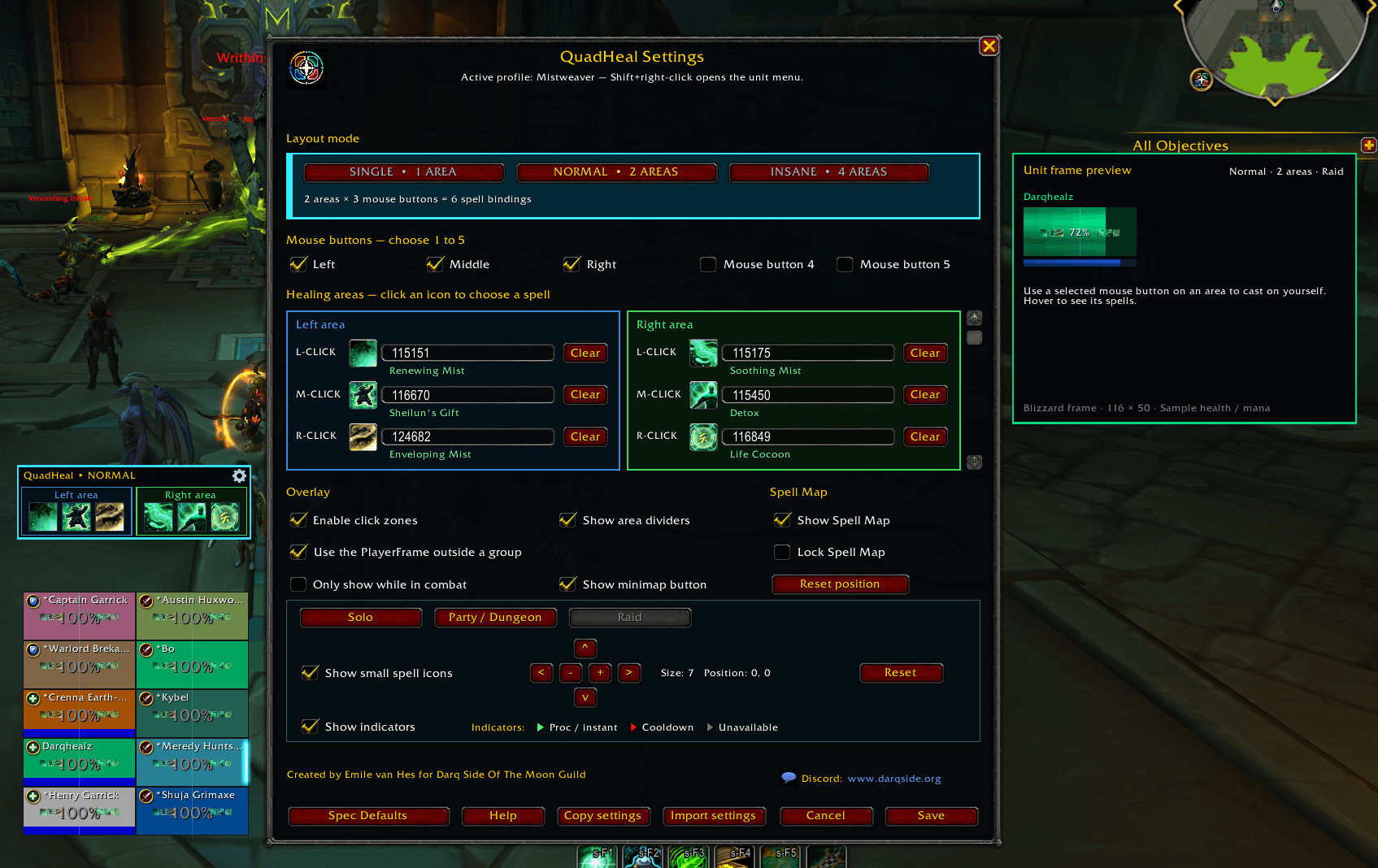 Thumbnail Configuration in action while in a raid group.