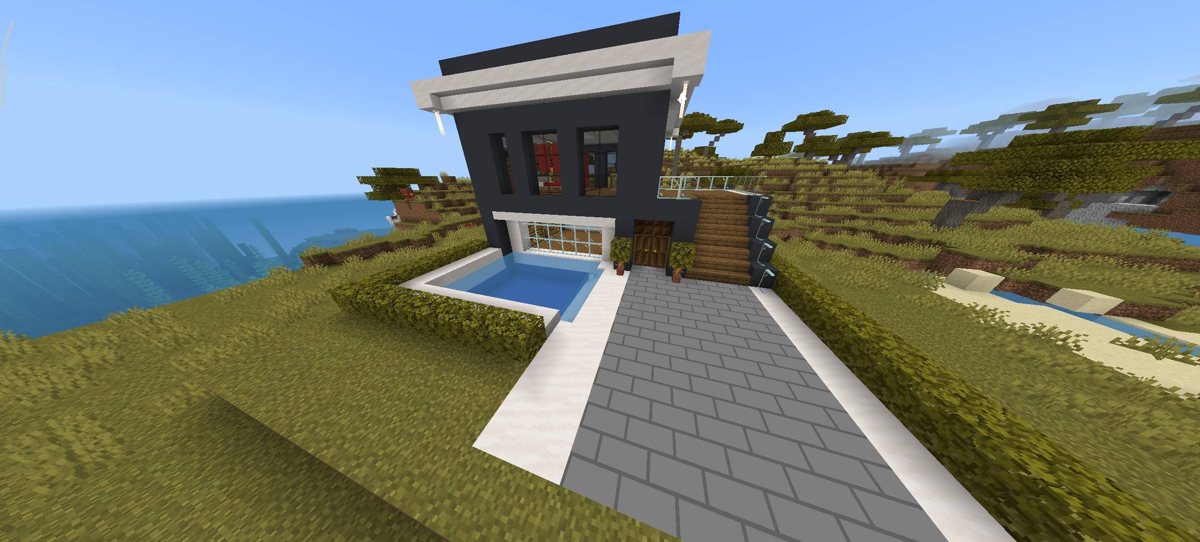 Modern Survival House With Pool - Small Black Villa 2 Floors — screenshot 1