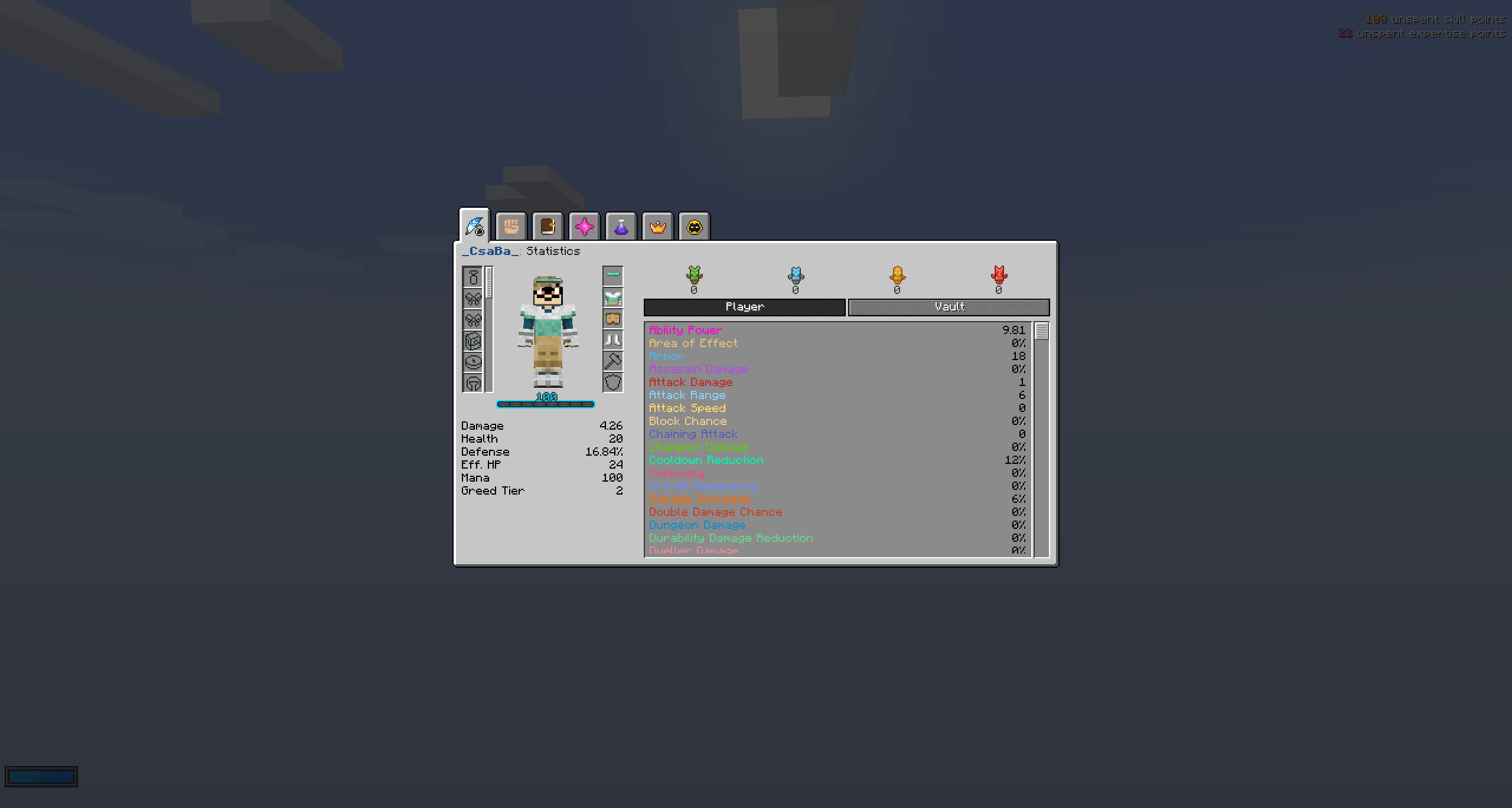 VautlArmory Statistic