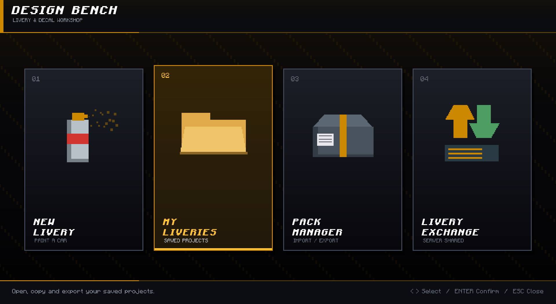 Design Bench Menu