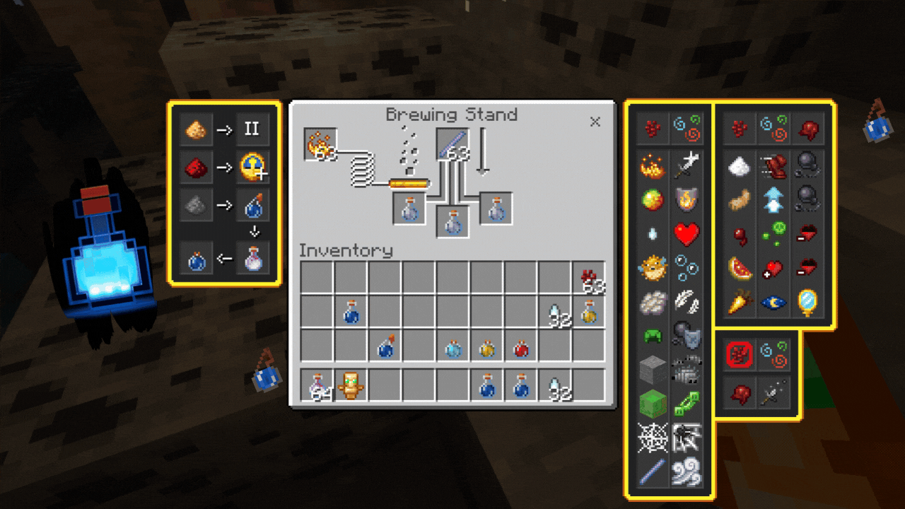 Brewing potions guide screenshot active