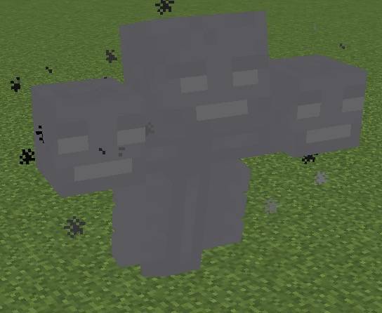 Statue wither only summonable by Making a Polished Andesite In a T shape and placing three wither heads on the Polished Andesite in a Standing T Shape.
