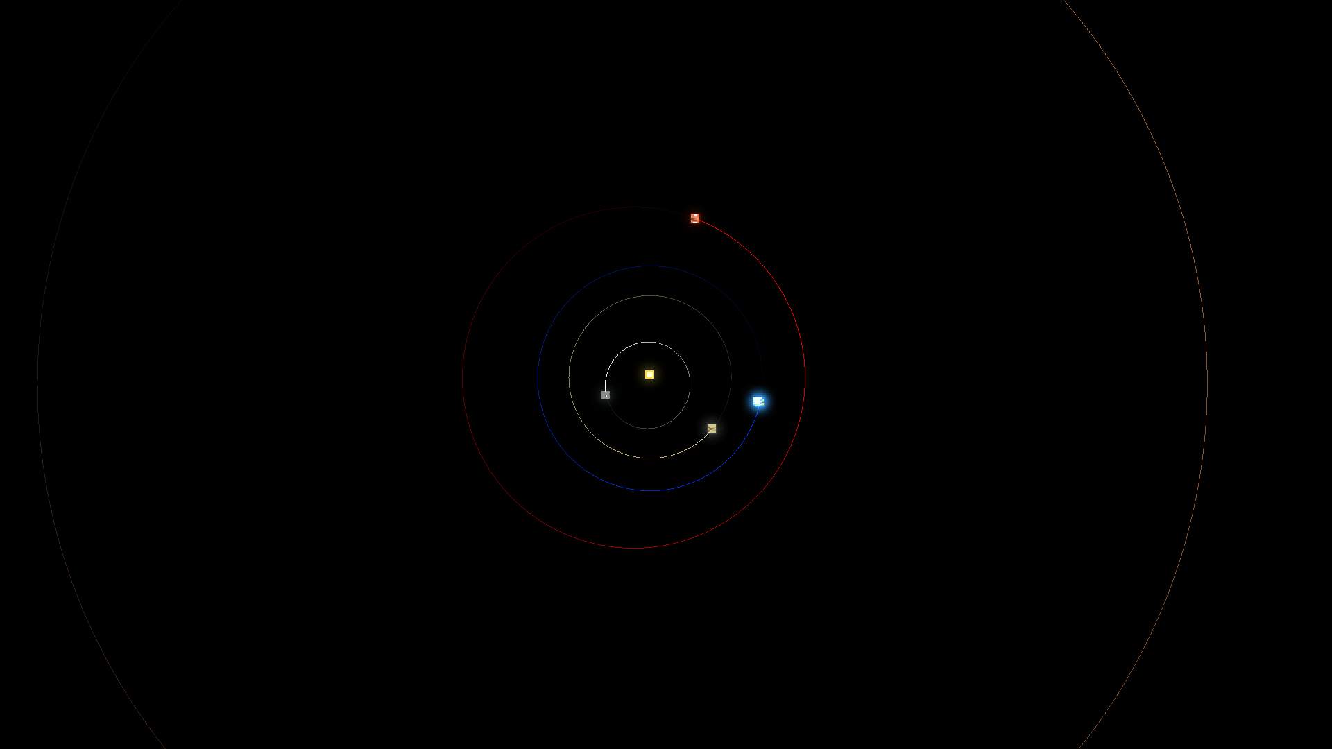 A top-down view of the inner solar system on 09/09/2026