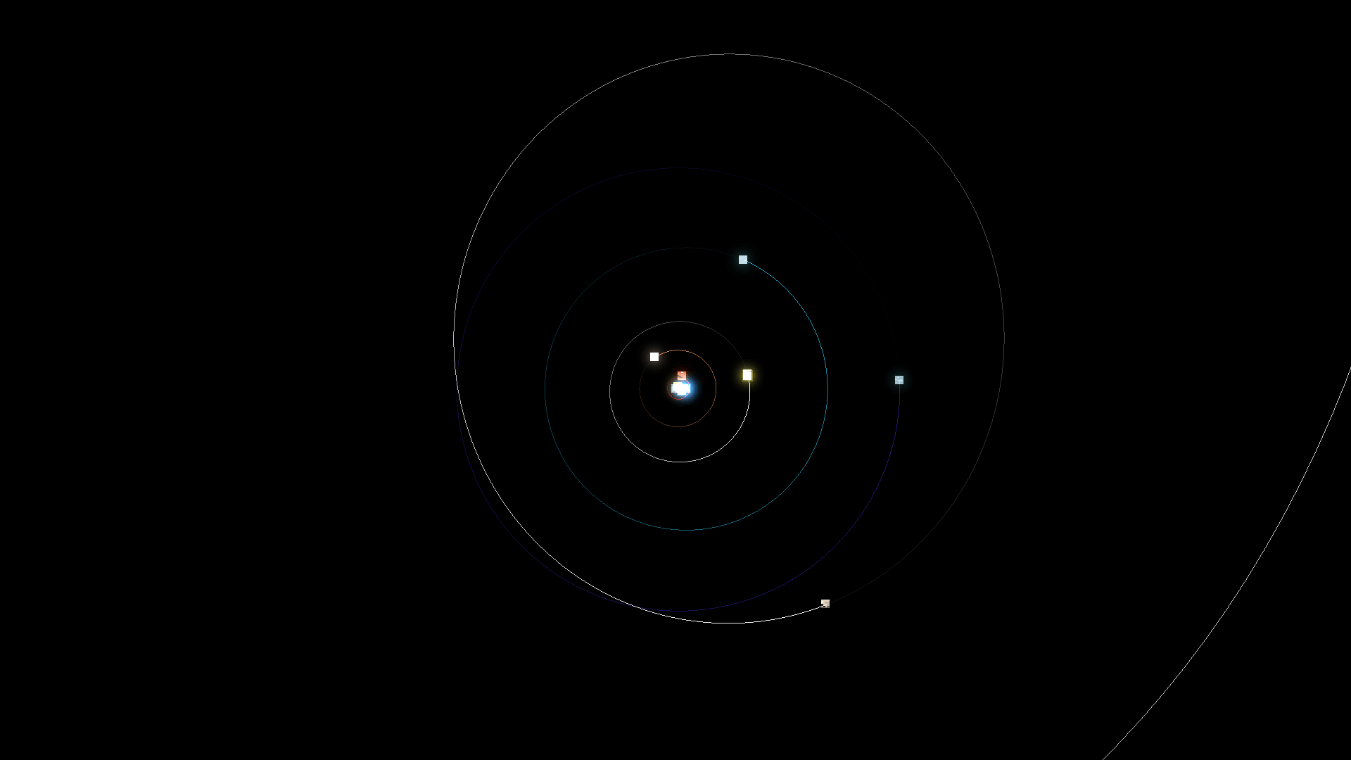 A top-down view of the outer solar system on 09/09/2026