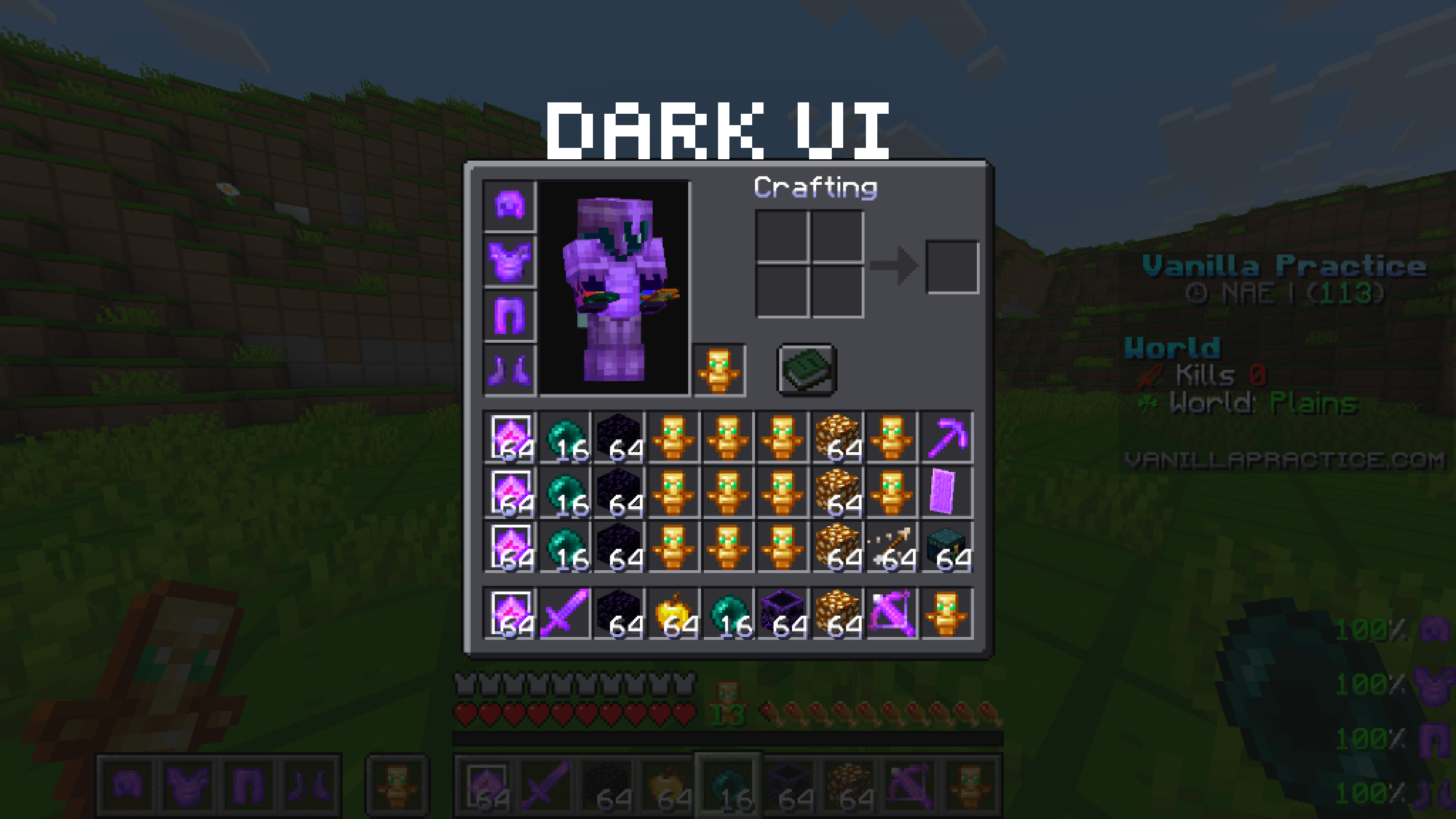 Dark UI for containers, inventory, and much more!