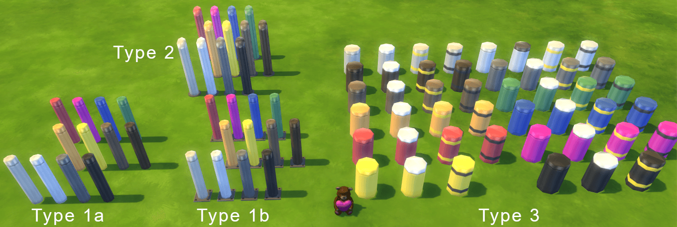 Sims 4 City CC - Bollard (swatches)