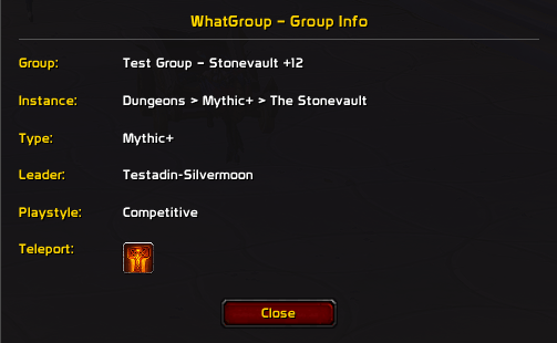 Popup dialog
