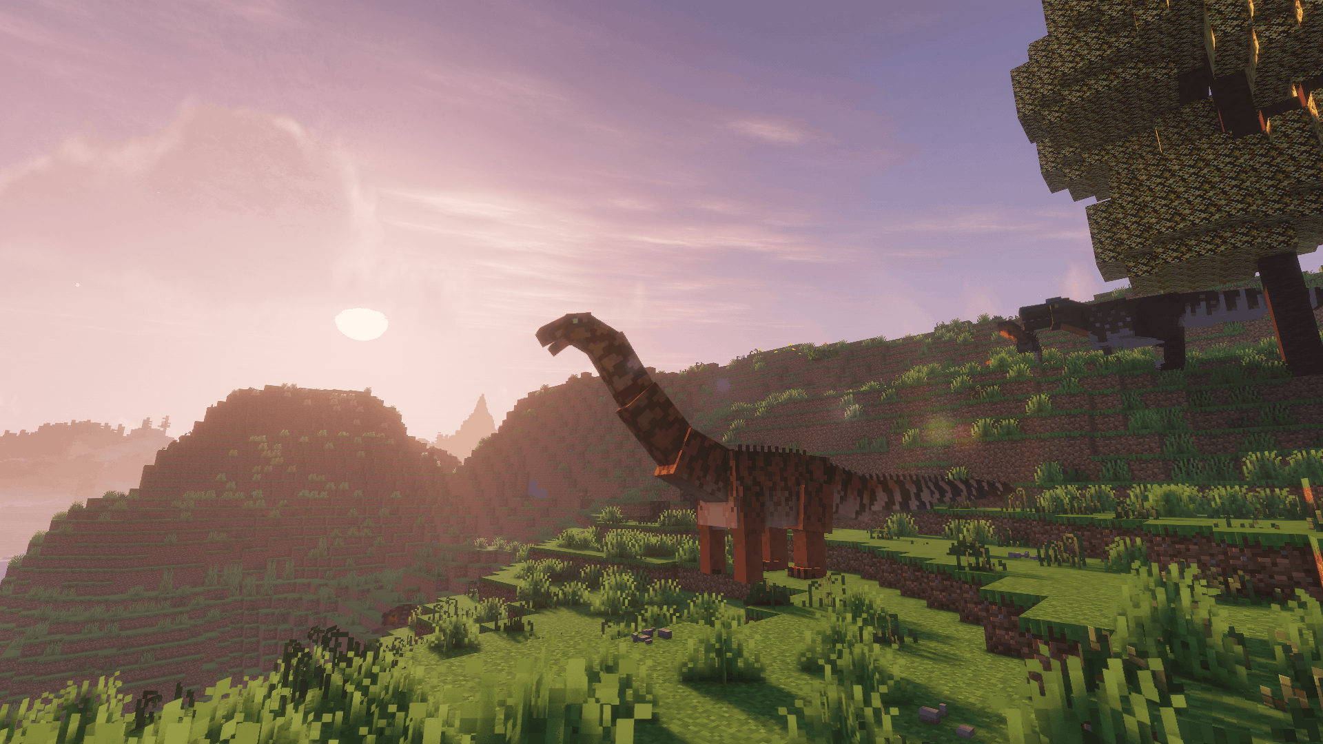 Beautiful view with Tectonic and dinosaurs