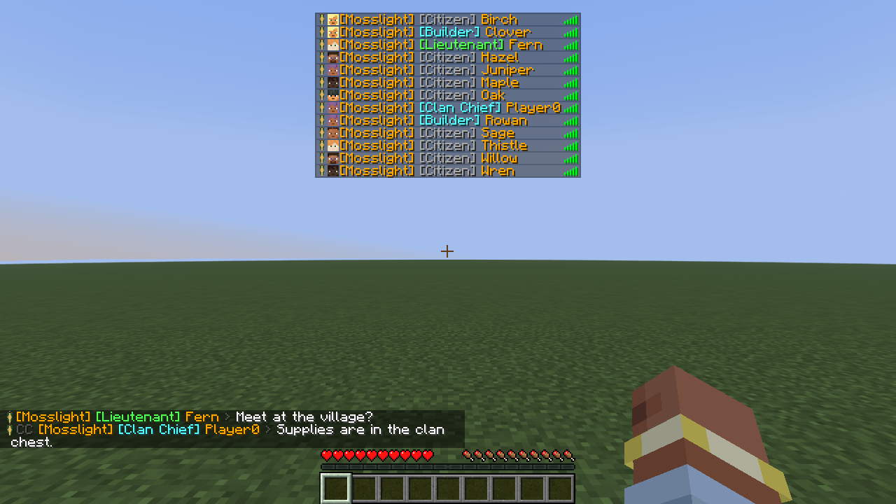 Vanilla Clans: Chat and player list